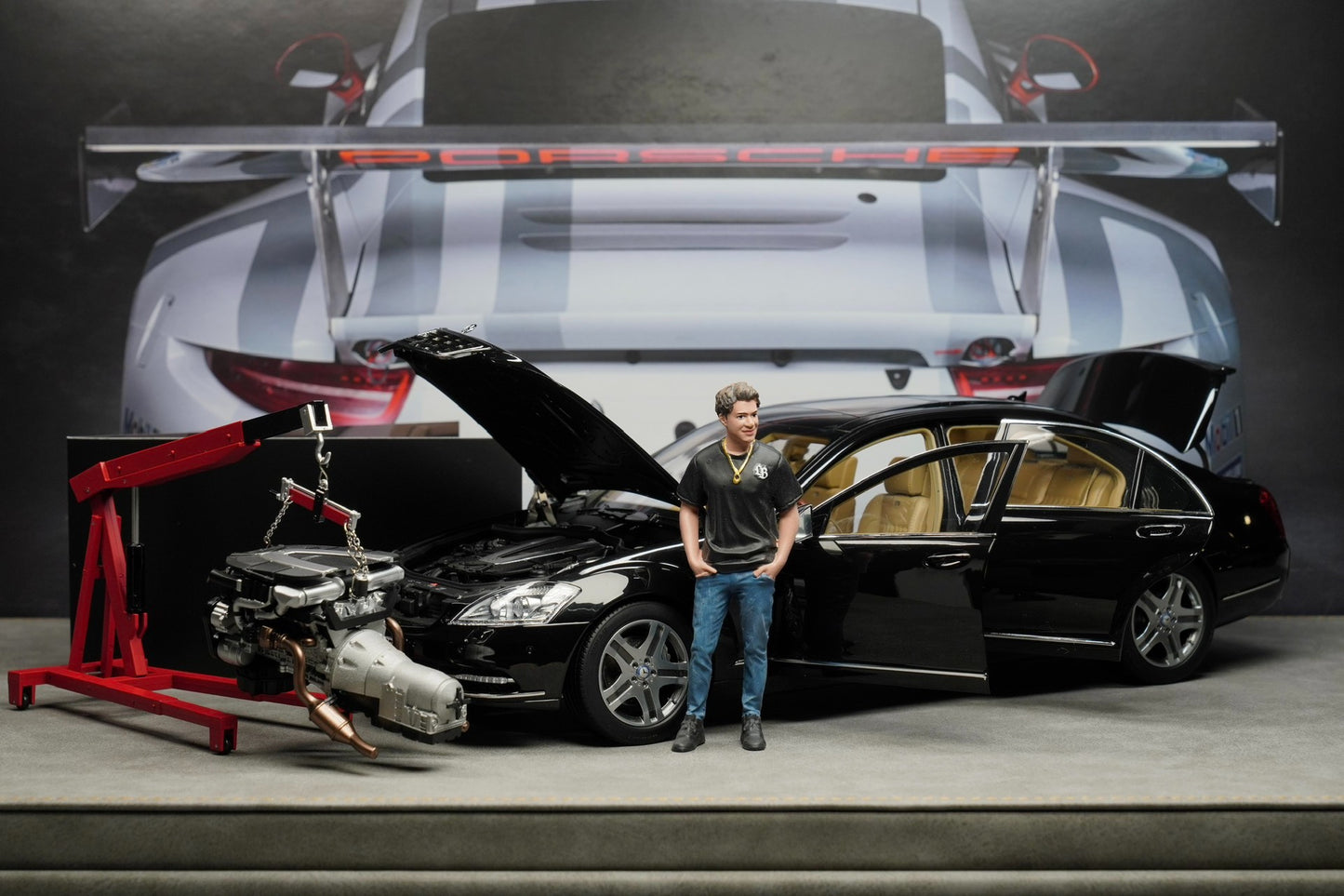 Mercedes Benz W221 S600L alloy full open car model! Classic body obsidian black with beige interior! Limited to 99 units! Collect the best!