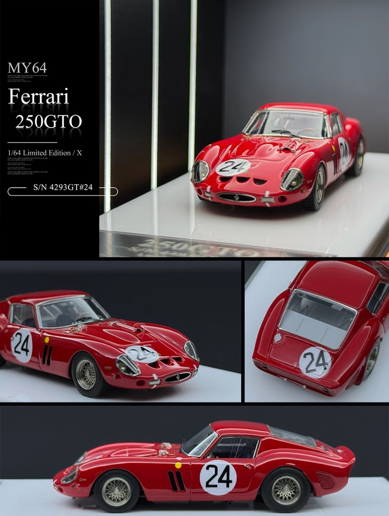 MY64 1/64 250gto scm resin Ferrari 24 Diecast Model Car Resin Limited edition