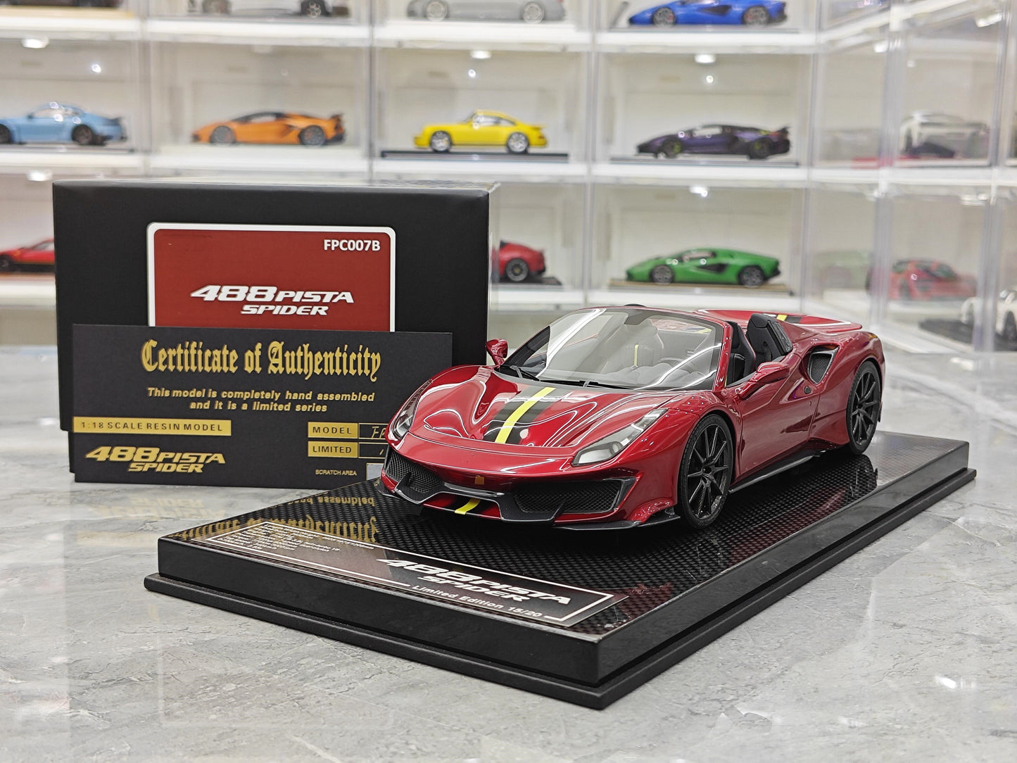 DM MODEL 1:18 488 Pista Spider Diecast Model Car Resin Limited edition New product