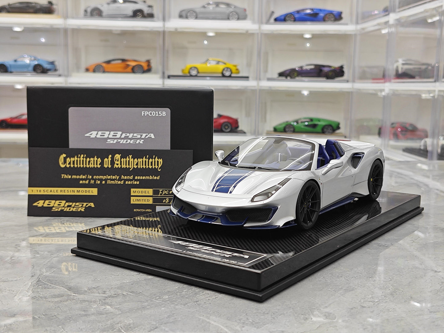 DM MODEL 1:18 488 Pista Spider Diecast Model Car Resin Limited edition New product