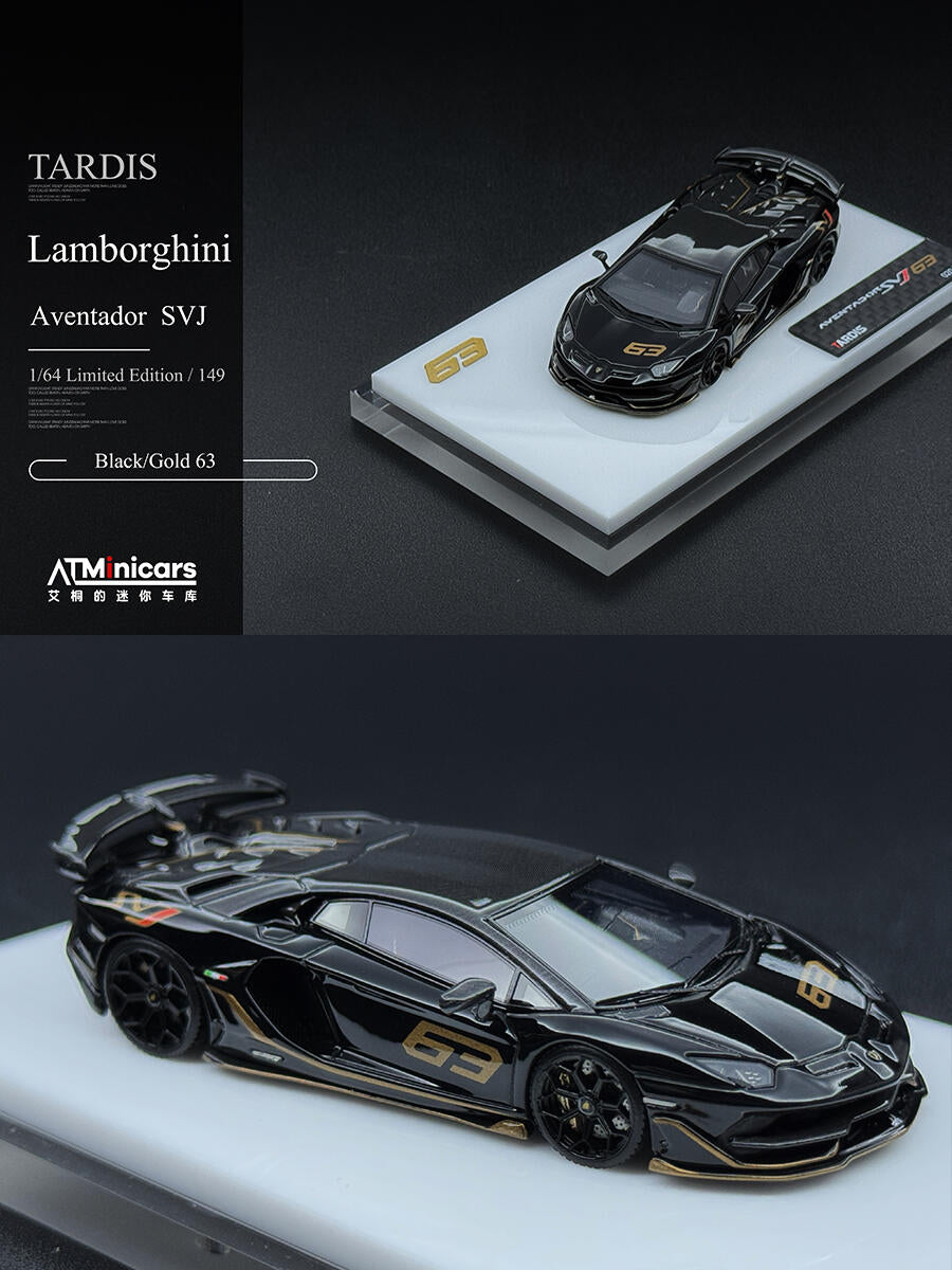 TARDIS 1:64 Aventador SVJ Silver Diecast Model Car Resin Limited edition