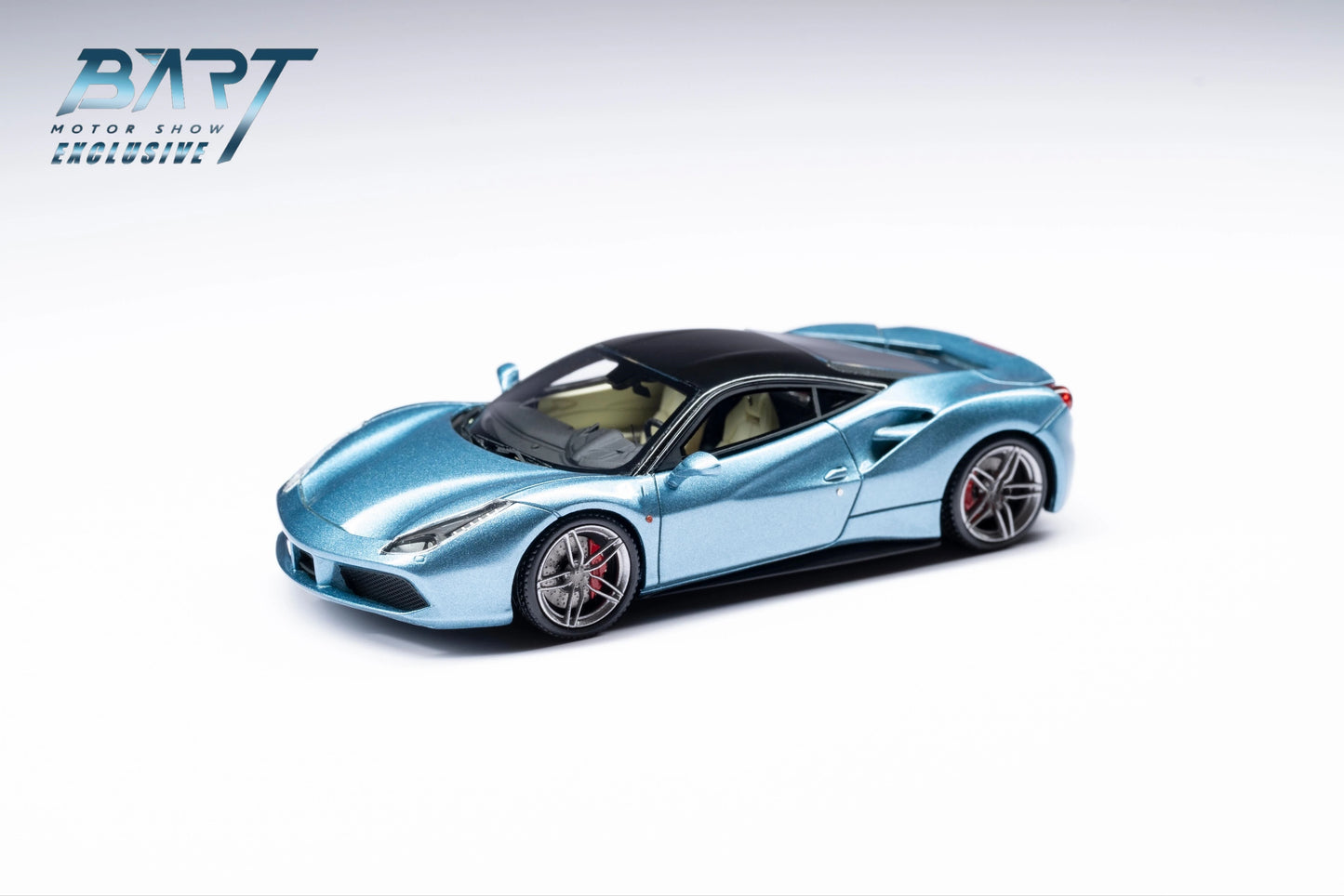 CL Cars Lounge&Bart.M 1:64 488GTB Silver-blue Diecast Model Car Resin Limited edition Collection