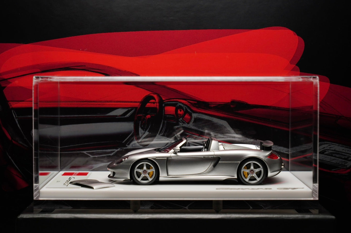 MAKE UP 1:43 Porsche Carrera GT 2004 resin model car! Rear wing lift version! Classic GT metal silver color