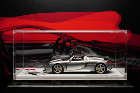 MAKE UP 1:43 Porsche Carrera GT 2004 resin model car! Rear wing lift version! Classic GT metal silver color