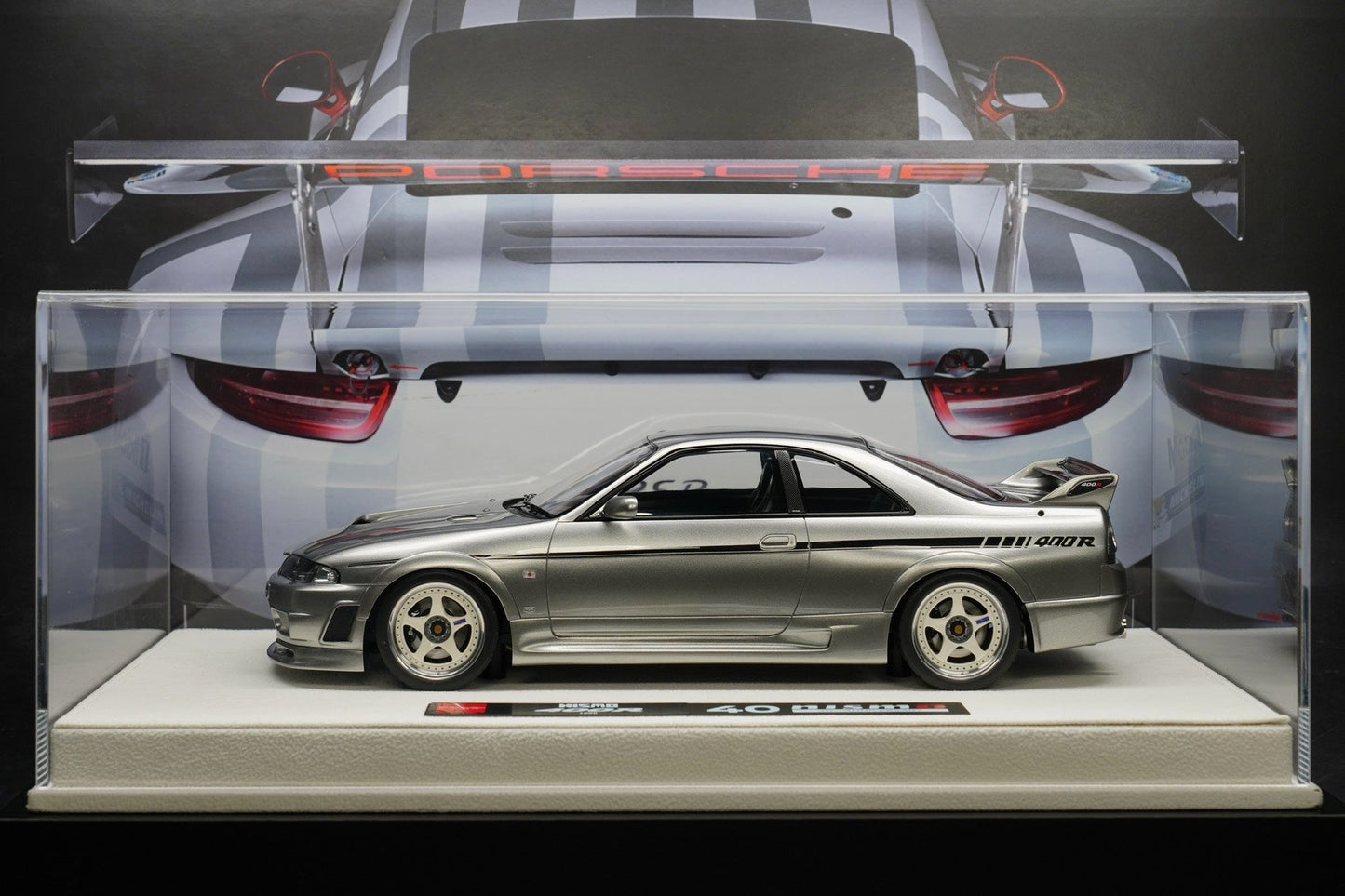 MAKE UP 1:18 Nissan 40th Anniversary Series Commemorative Edition NISMO 400R 1996 Resin Car Model! Classic Metal Silver Color!