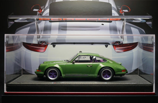 MAKE UP 1:18 Porsche 964singer Hardtop Resin Exquisite Car Model! Classic 50th Anniversary Edition Color!stonishing Brooklyn Moss Green with Purple Interior Hub Paint! Extremely Vintage Style!