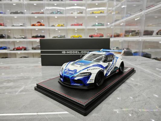 IG Toyota Rocket Bunny LBW L A90 Supra simulation resin car model collection display piece gift 1:18