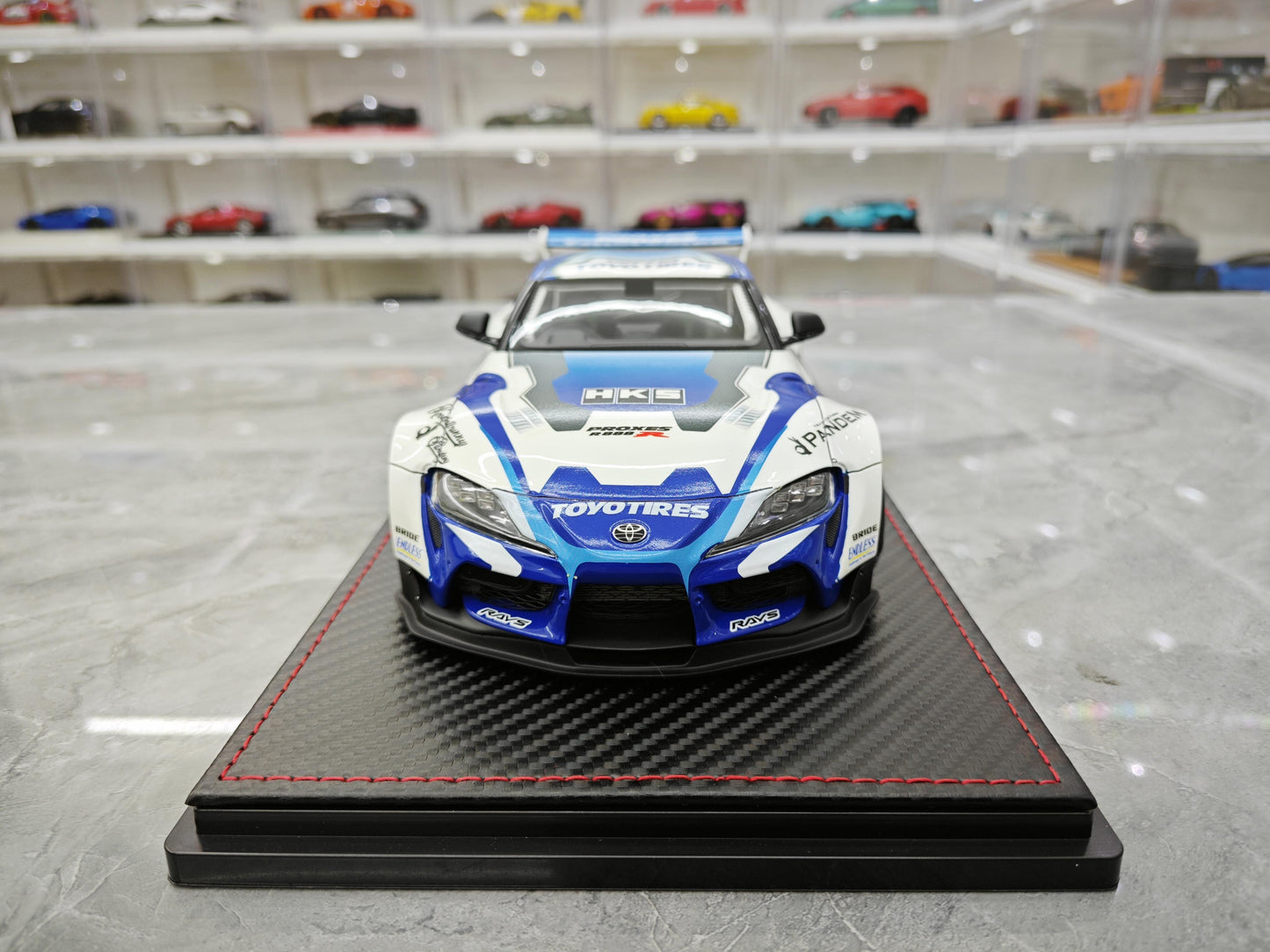 IG Toyota Rocket Bunny LBW L A90 Supra simulation resin car model collection display piece gift 1:18