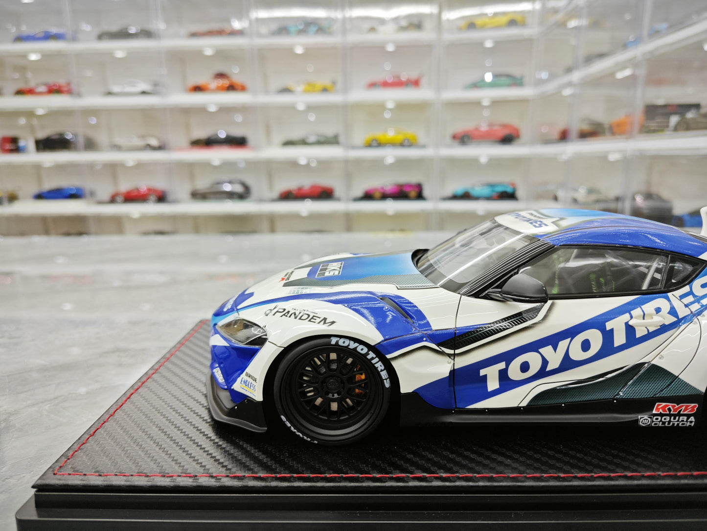 IG Toyota Rocket Bunny LBW L A90 Supra simulation resin car model collection display piece gift 1:18