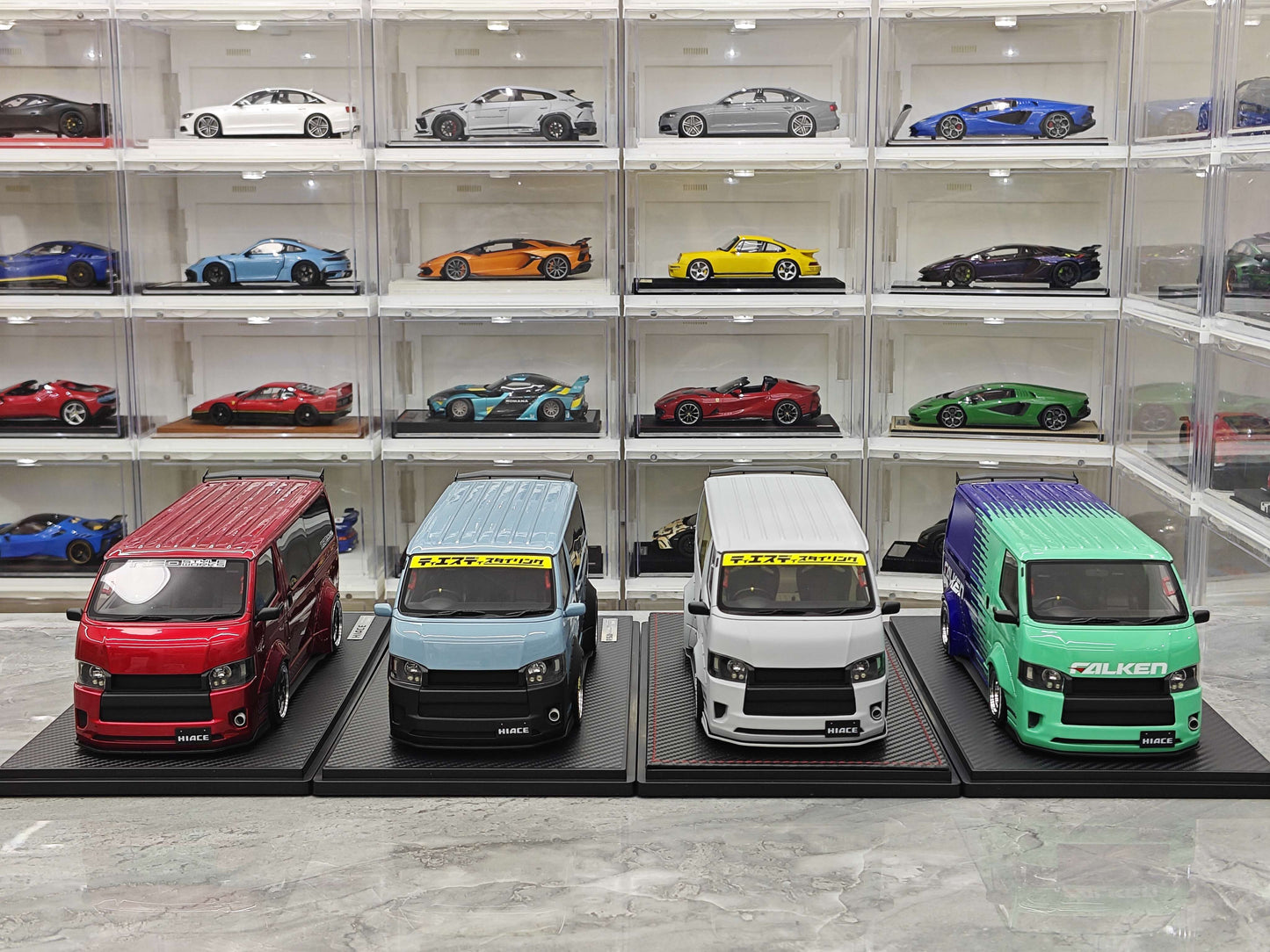 IG Toyota Hiace Van TSD Works Resin Model Car Collection Gift 1:18