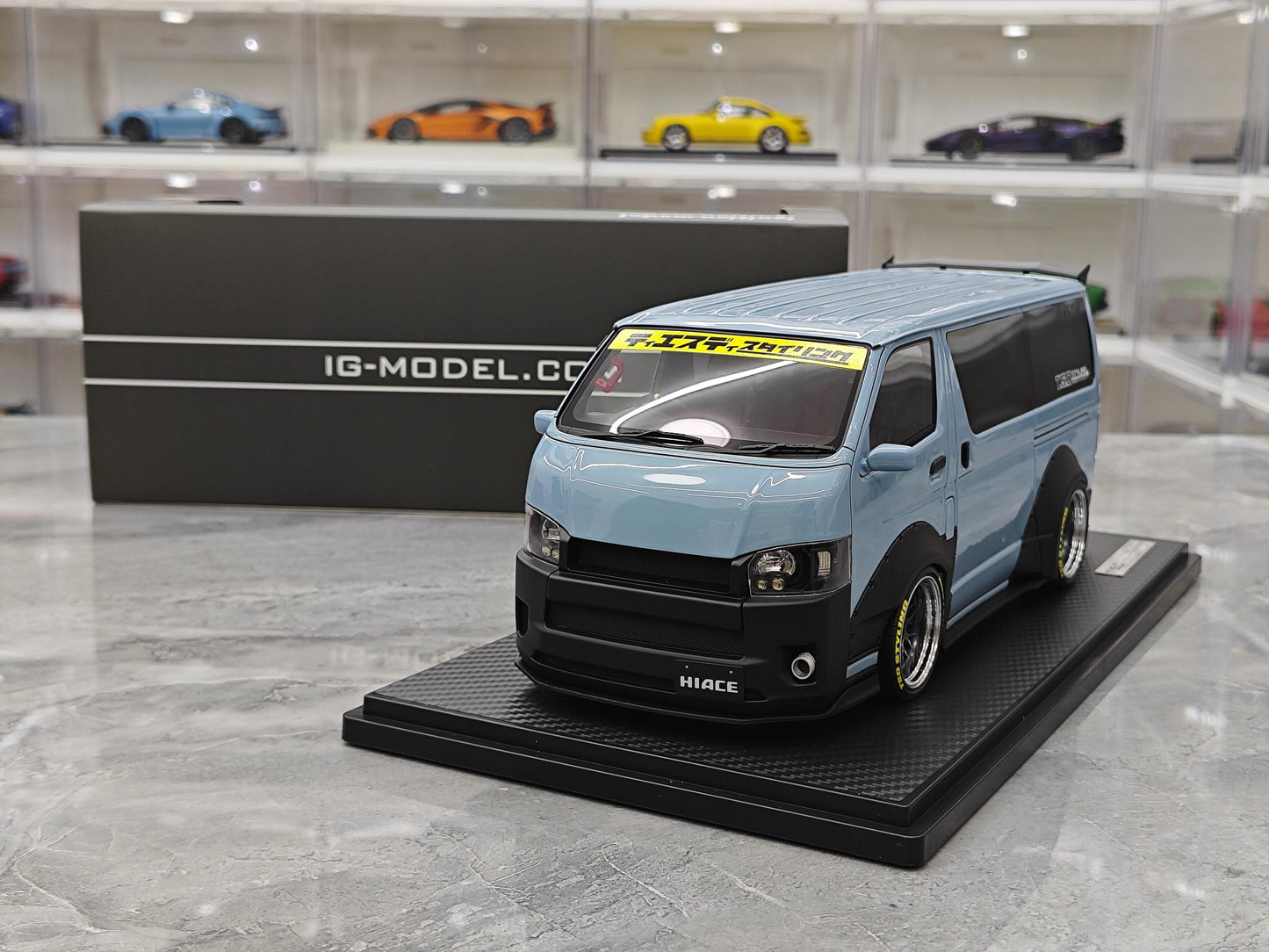 IG Toyota Hiace Van TSD Works Resin Model Car Collection Gift 1:18