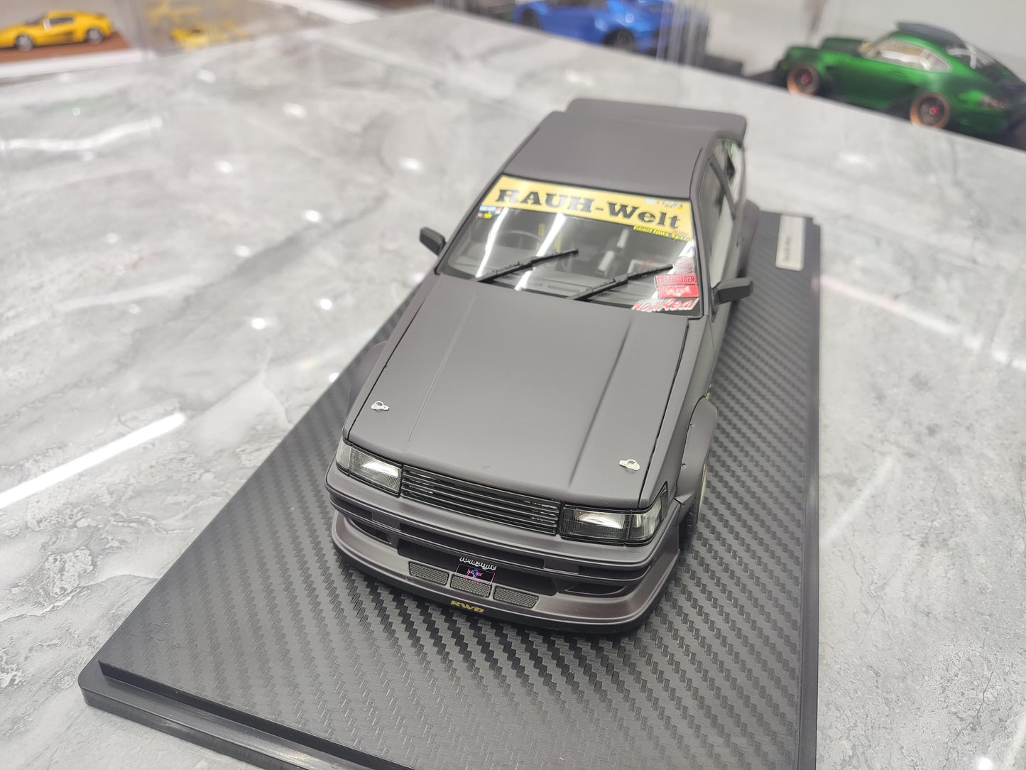 IG Toyota AE86 RWB wide body simulation resin car model collection display piece gift 1:18