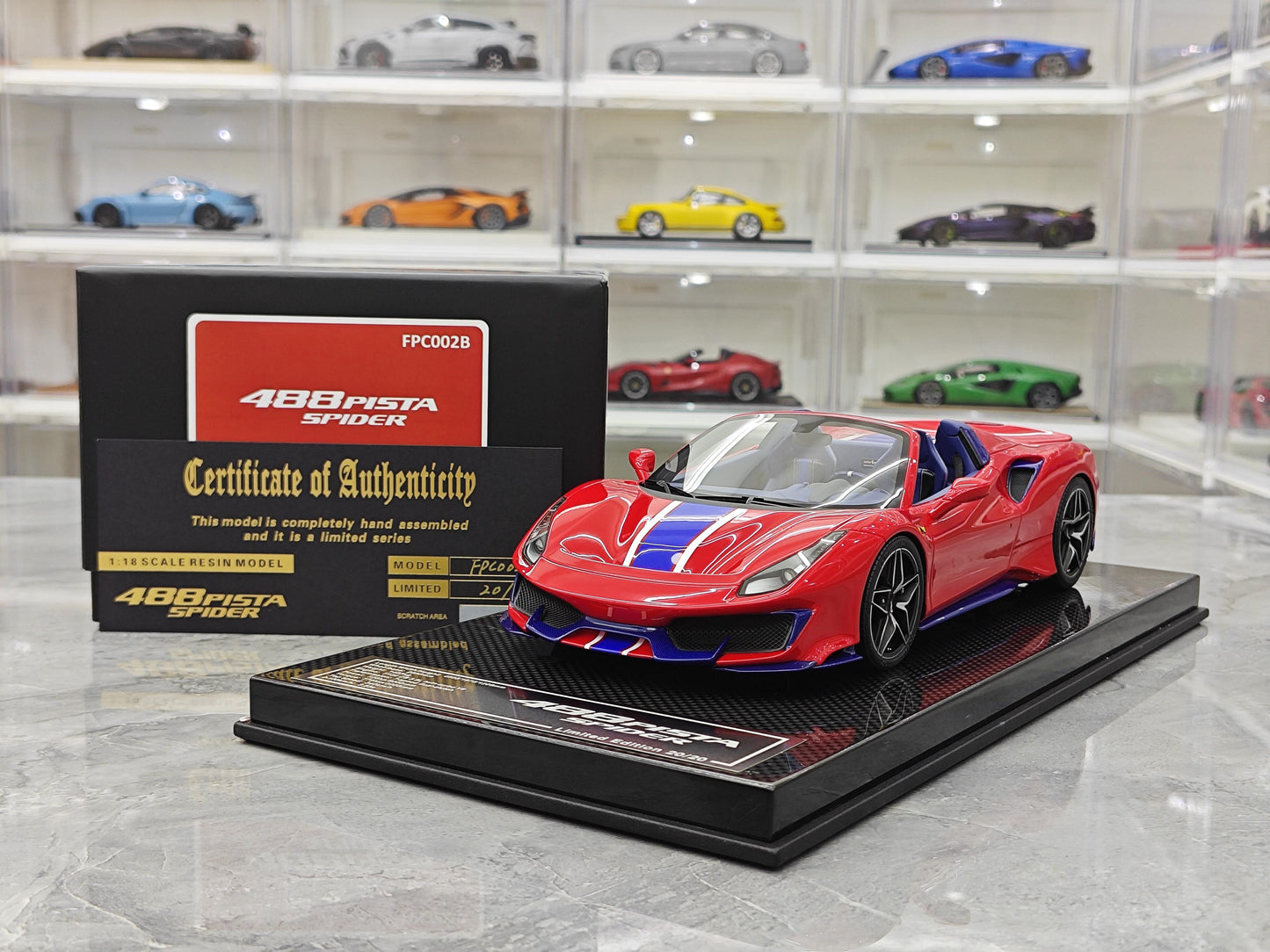 DM MODEL 1:18 488 Pista Spider Diecast Model Car Resin Limited edition New product