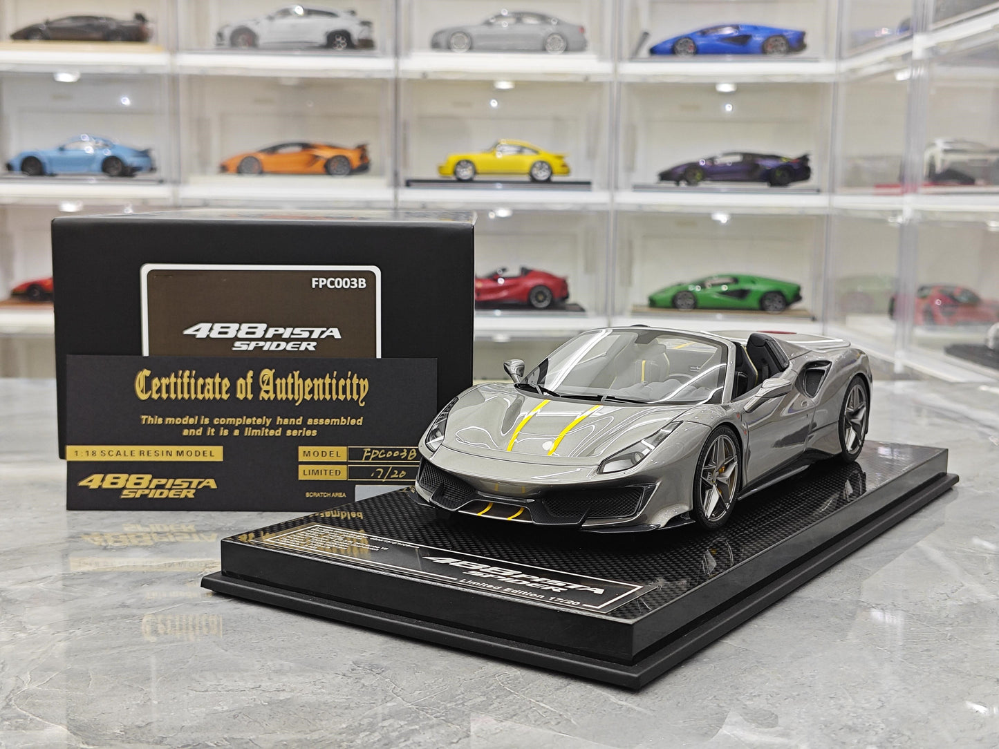 DM MODEL 1:18 488 Pista Spider Diecast Model Car Resin Limited edition New product