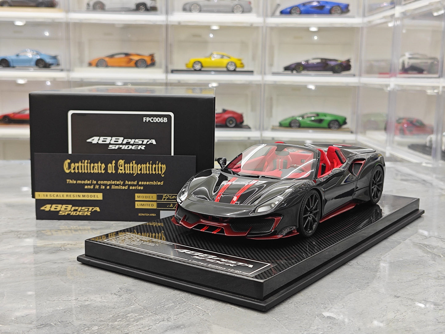 DM MODEL 1:18 488 Pista Spider Diecast Model Car Resin Limited edition New product