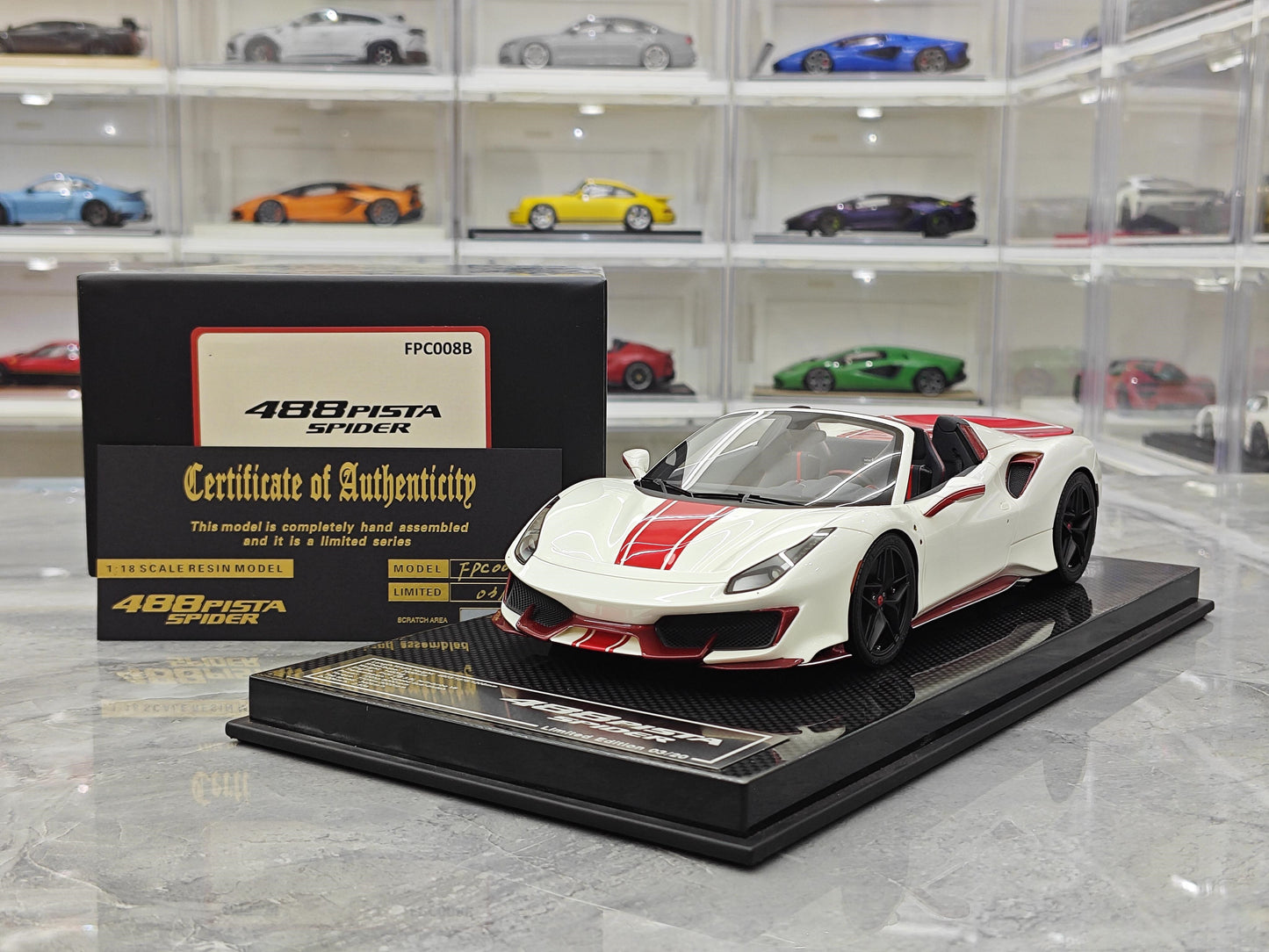 DM MODEL 1:18 488 Pista Spider Diecast Model Car Resin Limited edition New product