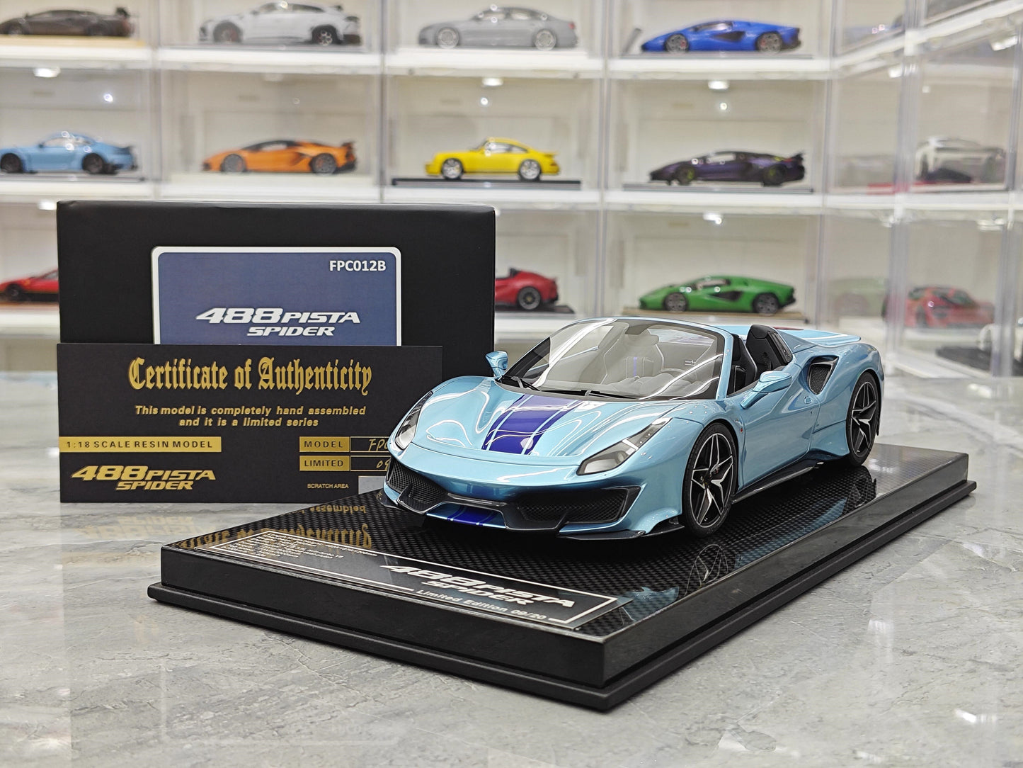 DM MODEL 1:18 488 Pista Spider Diecast Model Car Resin Limited edition New product
