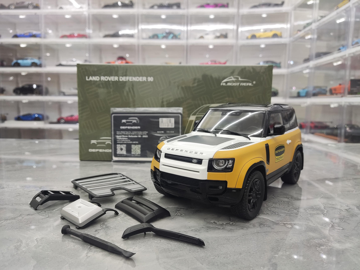 AR Land Rover Defender 90 110 Long Wheelbase Tribute Edition 1:18 alloy metal car model collection display piece