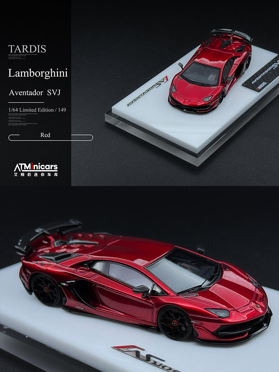 TARDIS 1:64 Aventador SVJ Silver Diecast Model Car Resin Limited edition