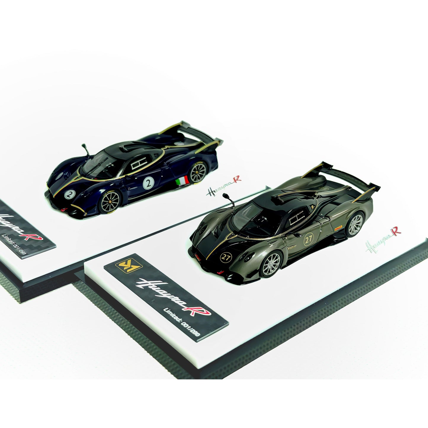 DMY 1:64 Huayera R Carbon Blue Metallic Grey Diecast Model Car Resin Limited edition