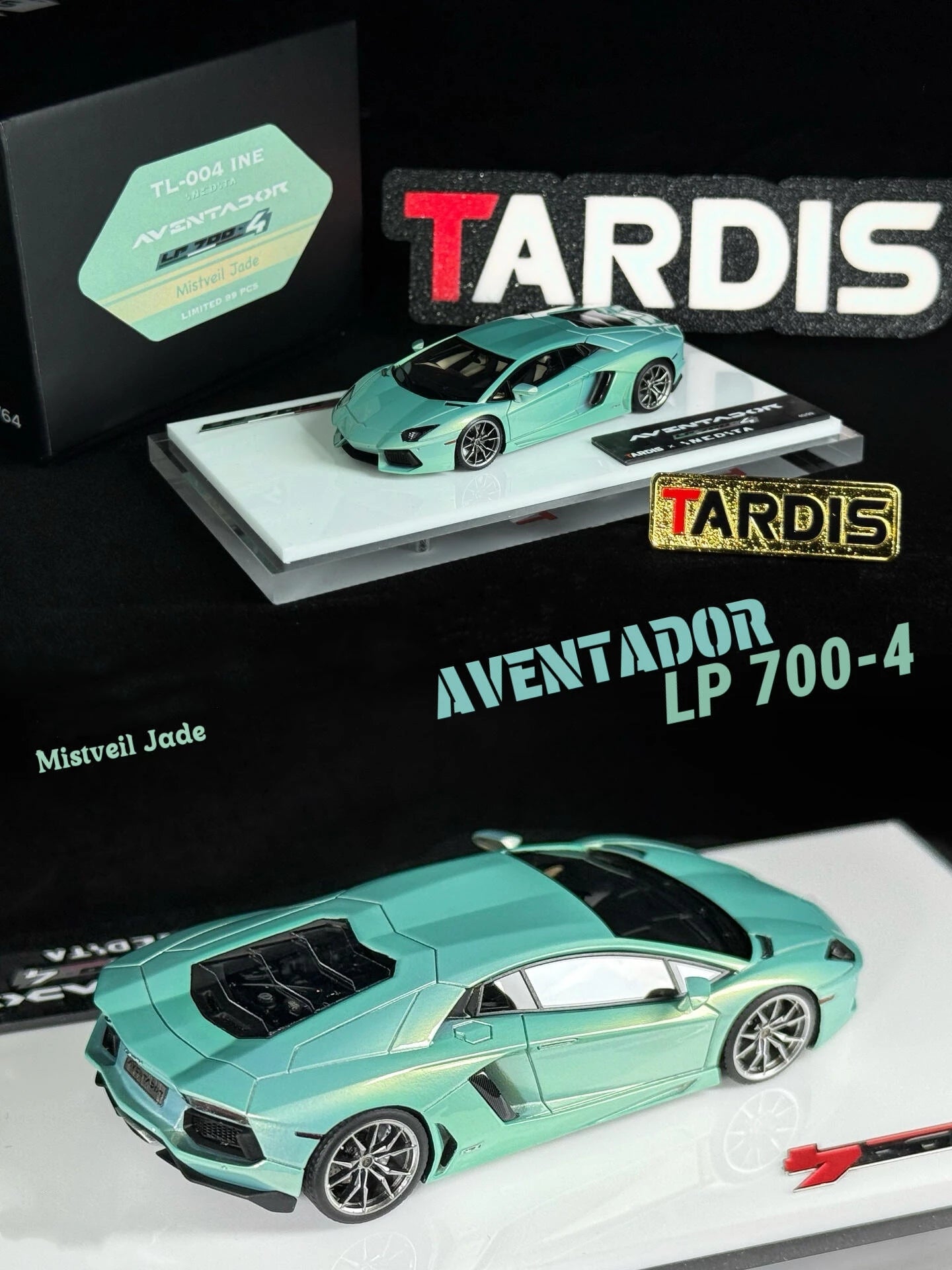 Tardis 1:64 AVENTADOR LP700 Mistveil jade Diecast Model Car Resin Limited edition New product