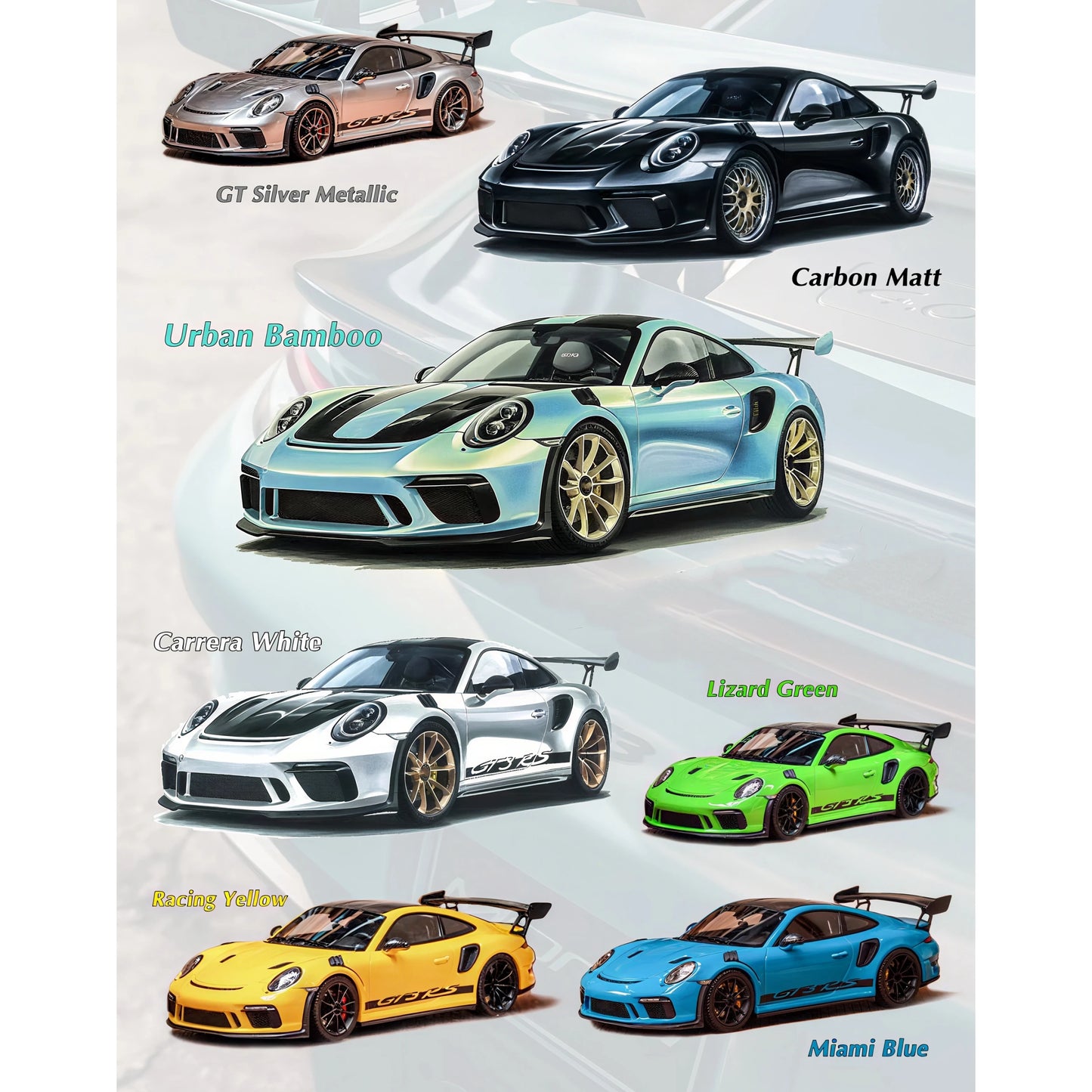 CL Cars Lounge 1:64 911 GT3RS Diecast Model Car Resin Limited edition Collection