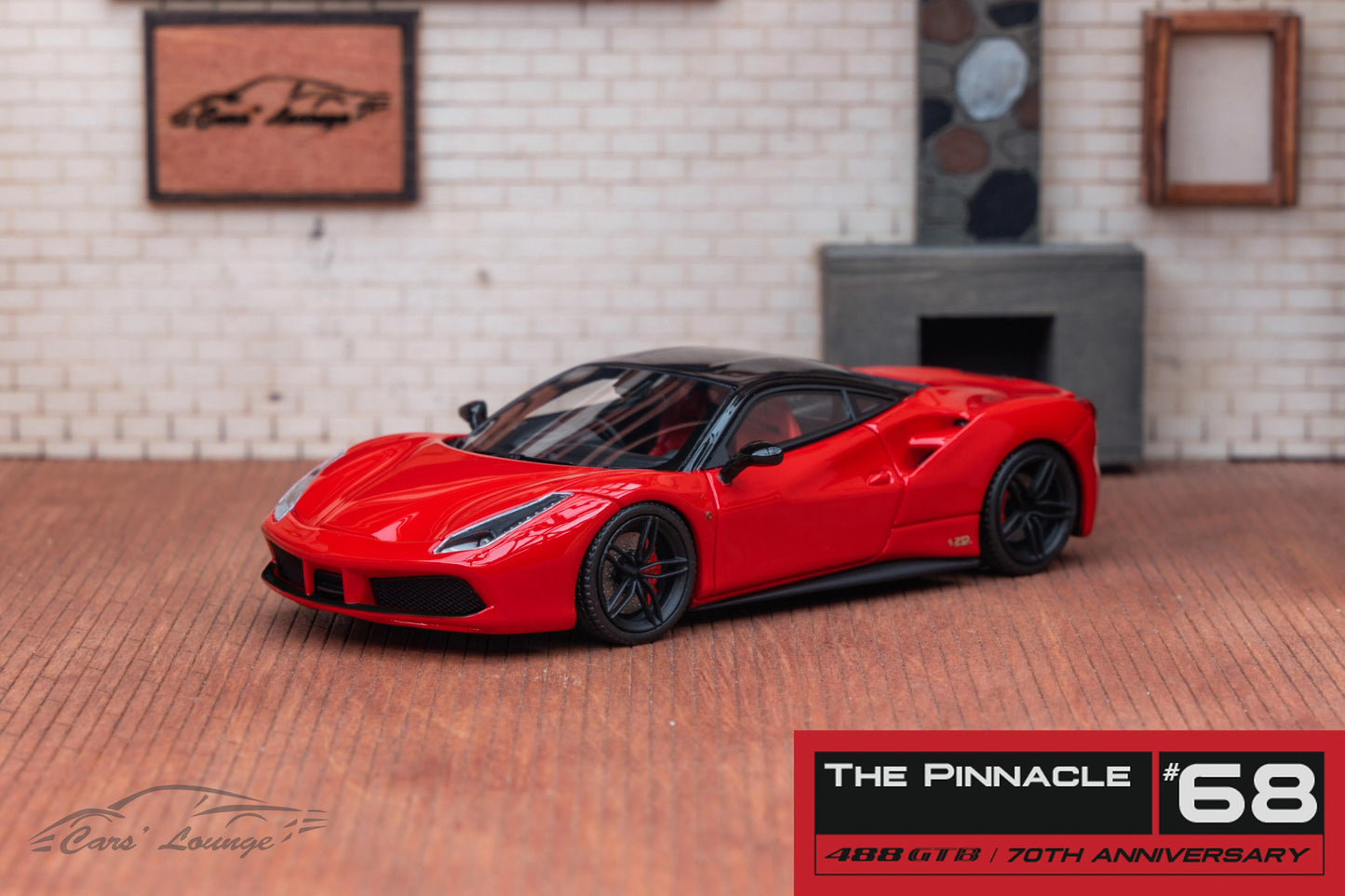 CL Cars Lounge 1:64 488GTB 70th anniversary Volcanic red Diecast Model Car Resin Limited edition Collection