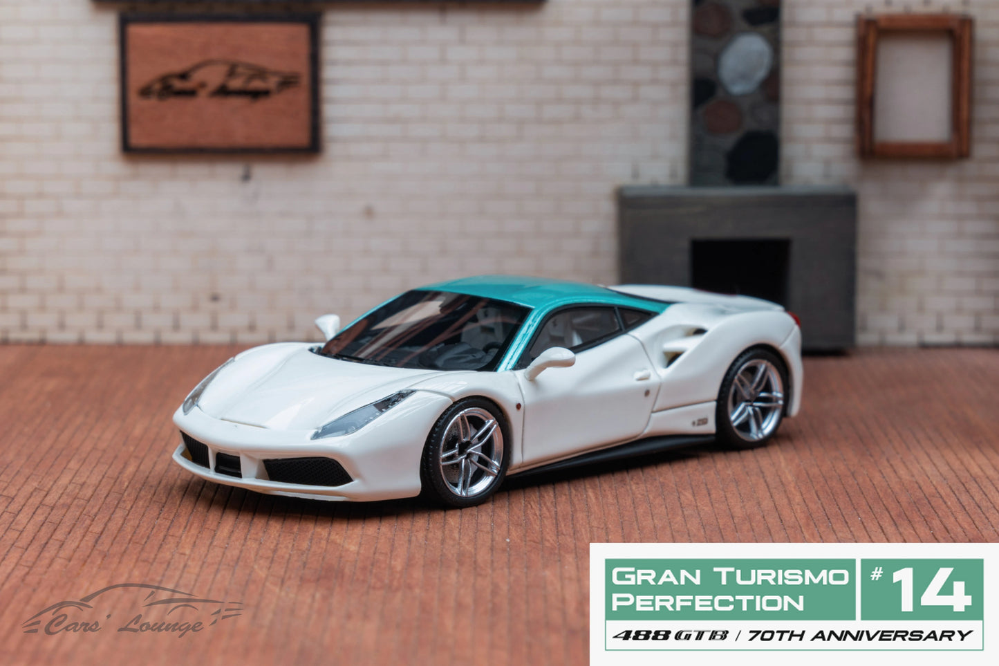 CL Cars Lounge 1:64 488GTB 70th anniversary Volcanic red Diecast Model Car Resin Limited edition Collection