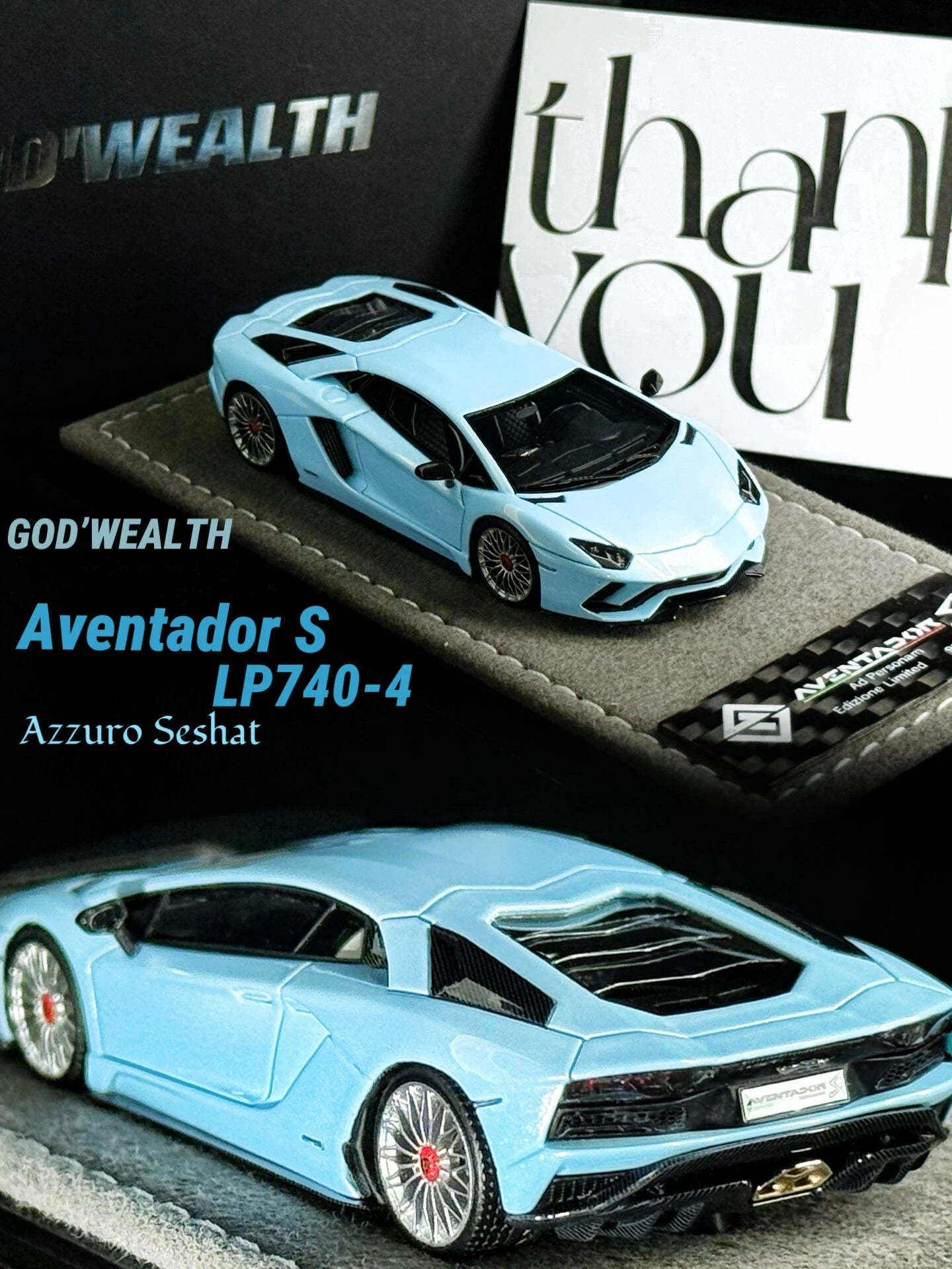 GW God Wealth 1:64 Aventador S 740-4 Diecast Model Car Resin Limited edition