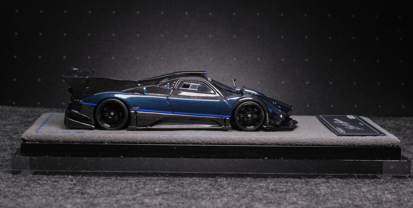 DMH 1:64 Zonda Blue carbon fiber Diecast Model Car Resin Limited edition