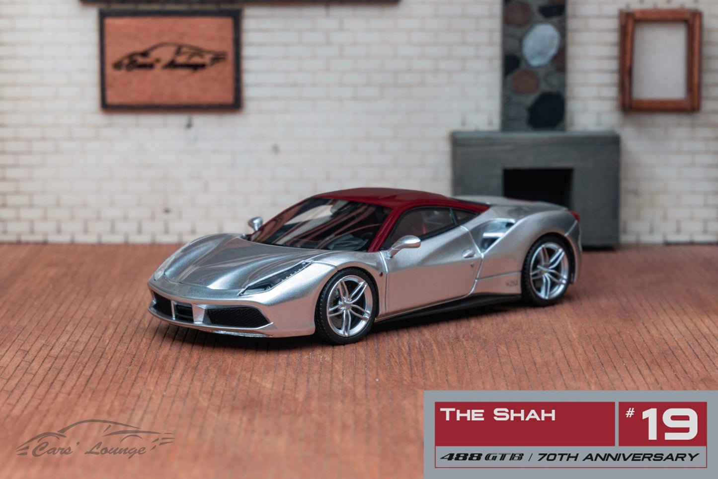 CL Cars Lounge 1:64 488GTB 70th anniversary Volcanic red Diecast Model Car Resin Limited edition Collection