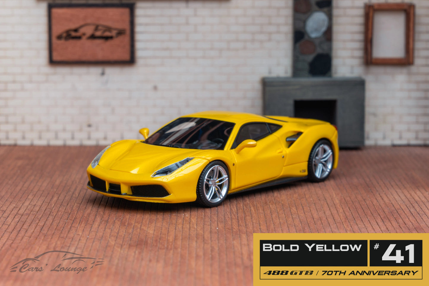 CL Cars Lounge 1:64 488GTB 70th anniversary Volcanic red Diecast Model Car Resin Limited edition Collection