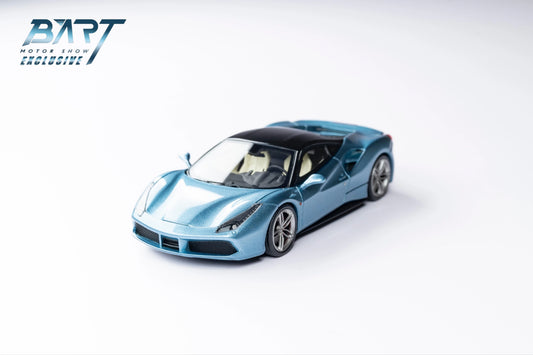 CL Cars Lounge&Bart.M 1:64 488GTB Silver-blue Diecast Model Car Resin Limited edition Collection