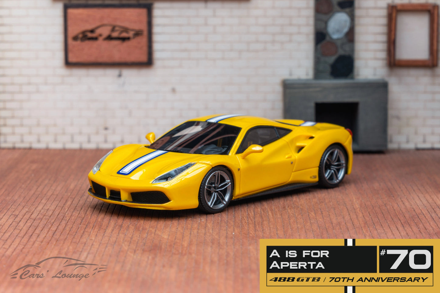 CL Cars Lounge 1:64 488GTB 70th anniversary Volcanic red Diecast Model Car Resin Limited edition Collection