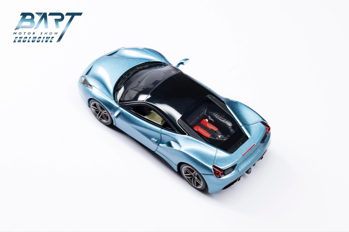 CL Cars Lounge&Bart.M 1:64 488GTB Silver-blue Diecast Model Car Resin Limited edition Collection