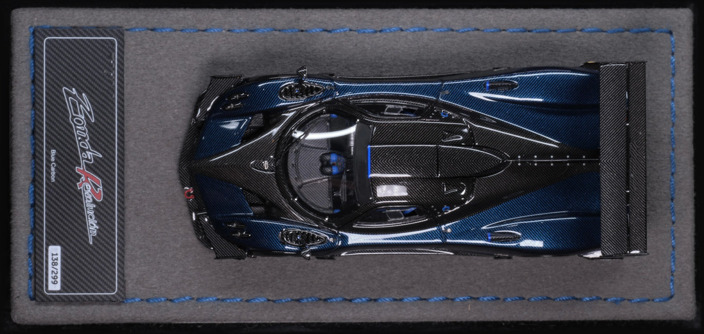 DMH 1:64 Zonda Blue carbon fiber Diecast Model Car Resin Limited edition